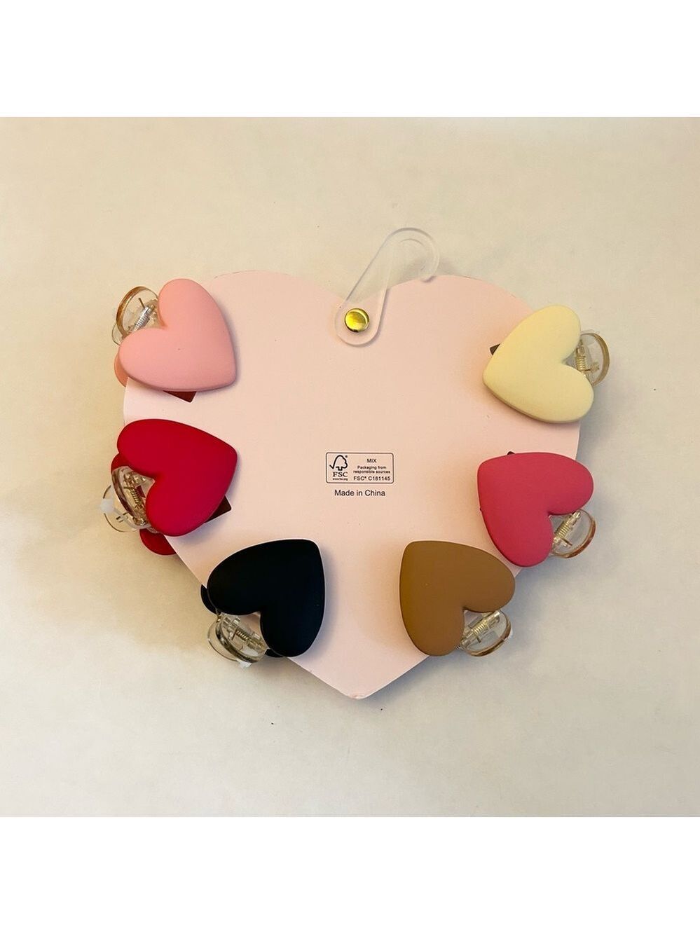 Pink Linen Heart Hair Clips NWT - Picture 4 of 4